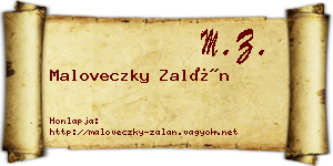 Maloveczky Zalán névjegykártya
